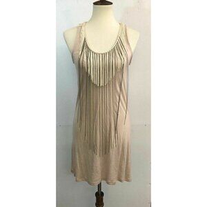 Wilster Women's New Fringe  Light Brown Tank Dress
